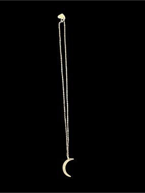 Love Poppy Gold Crescent Moon Pendant Necklace -